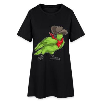 Perroquet Cowboy chapeau de Cowboy - Robe T-shirt Femme - noir - Devant