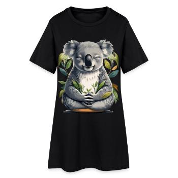 Méditation Koala - Robe T-shirt Femme - noir - Devant
