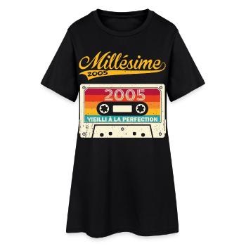 Millésime 2005 Cadeau 18 Ans Anniversaire Humour - Robe T-shirt Femme - noir - Devant