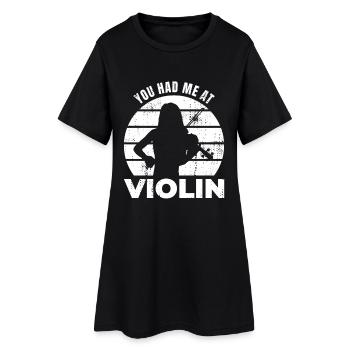 Geigenspieler Spruch - Frauen T-Shirt-Kleid - Schwarz - Vorne
