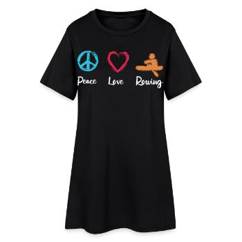 Paix, Amour, Aviron - Robe T-shirt Femme - noir - Devant