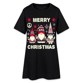 Wichtel Christmas Gnomes - Frauen T-Shirt-Kleid - Schwarz - Vorne