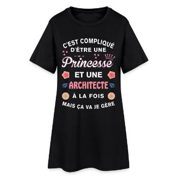 Cadeau Humoristique architecte Princesse - Robe T-shirt Femme - noir - Devant