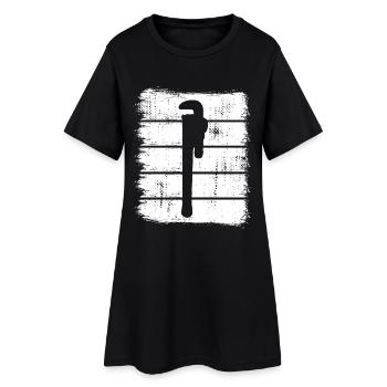 Croquis de clé à pipe à eau - Robe T-shirt Femme - noir - Devant