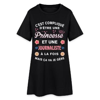Cadeau Humoristique Journaliste Princesse - Robe T-shirt Femme - noir - Devant