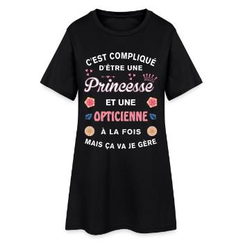 Cadeau Humoristique Opticienne Princesse - Robe T-shirt Femme - noir - Devant