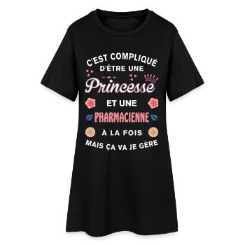 Cadeau Humoristique Pharmacienne Princesse - Robe T-shirt Femme - noir - Devant