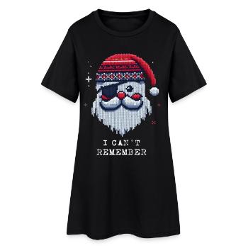 Santa Claus with Eye Patch Knitting Pattern - Women’s T-Shirt Dress - black - Front