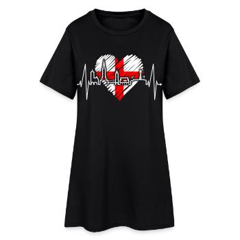 Fribourg-en-Brisgau Skyline Heartbeat Freiburger - Robe T-shirt Femme - noir - Devant