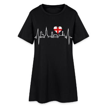 Fribourg-en-Brisgau Skyline Heartbeat Freiburger - Robe T-shirt Femme - noir - Devant