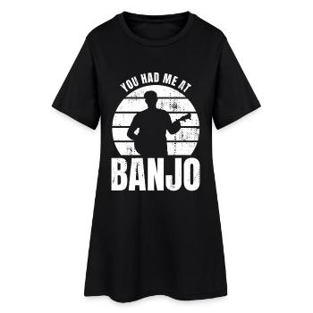 Tu m’as eu au banjo - Robe T-shirt Femme - noir - Devant