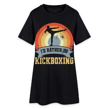 Je préfère faire du kickboxing - Robe T-shirt Femme - noir - Devant