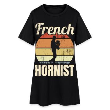 Corniste français look vintage - Robe T-shirt Femme - noir - Devant