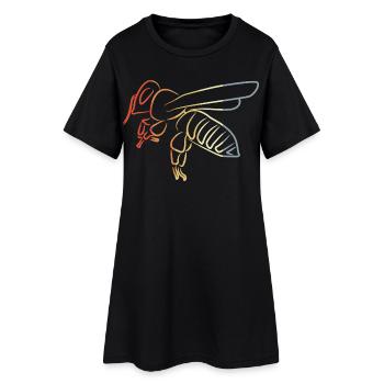Abeille vintage - Robe T-shirt Femme - noir - Devant