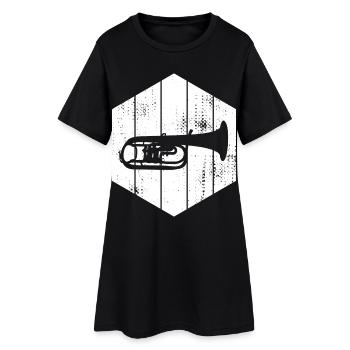 Dessin de trompette - Robe T-shirt Femme - noir - Devant