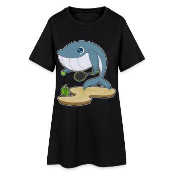 Sport de raquette de tennis de tennis de baleine - Robe T-shirt Femme - noir - Devant