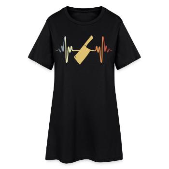 Ligne de cœur ECG Cleaver - Robe T-shirt Femme - noir - Devant