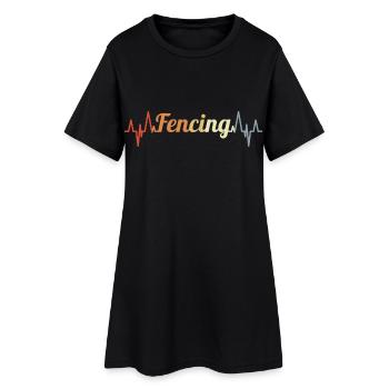 Fencing ECG Heart Line - Women’s T-Shirt Dress - black - Front