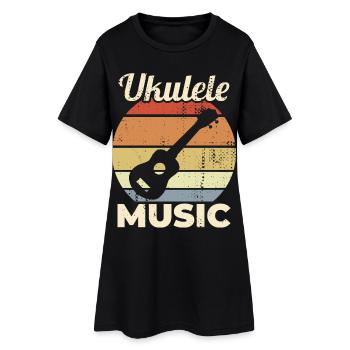 Musique Ukulélé Vintage - Robe T-shirt Femme - noir - Devant