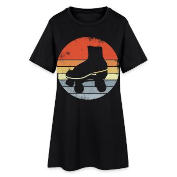 Vintage Roller Skates - Women’s T-Shirt Dress - black - Front
