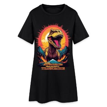 Tyrannosaurus Rex - Frauen T-Shirt-Kleid - Schwarz - Vorne