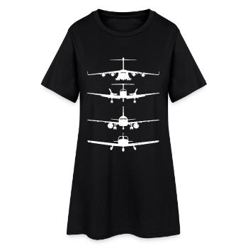 Modèles d’avions rétro - Robe T-shirt Femme - noir - Devant