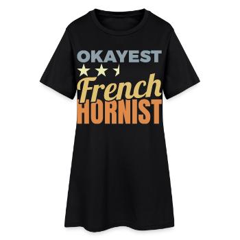 Joueur de cor moyen - Robe T-shirt Femme - noir - Devant
