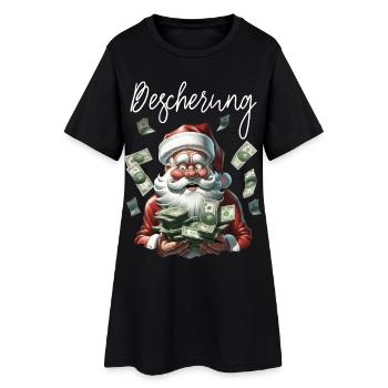 Geldregen Santa Weihnachten Weihnachtsmann - Frauen T-Shirt-Kleid - Schwarz - Vorne