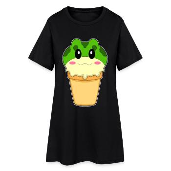 Cornet de glace grenouille - Robe T-shirt Femme - noir - Devant