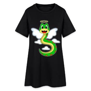 Schlange Engelsflügel - Frauen T-Shirt-Kleid - Schwarz - Vorne