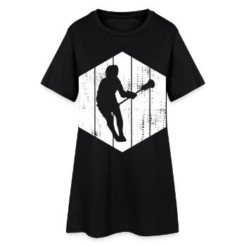 Dessin de joueur de crosse - Robe T-shirt Femme - noir - Devant
