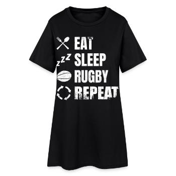 Horaire quotidien des joueurs de rugby - Robe T-shirt Femme - noir - Devant