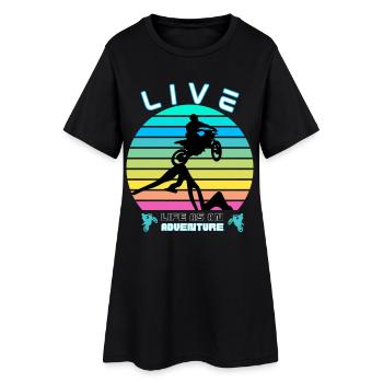 Vivre la Vie comme une Aventure - Moto Cross - Robe T-shirt Femme - noir - Devant