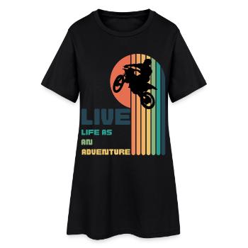 Vivre la Vie comme une Aventure - Moto Cross - Robe T-shirt Femme - noir - Devant