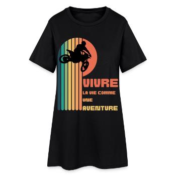Vivre la Vie comme une Aventure - Moto Cross - Robe T-shirt Femme - noir - Devant