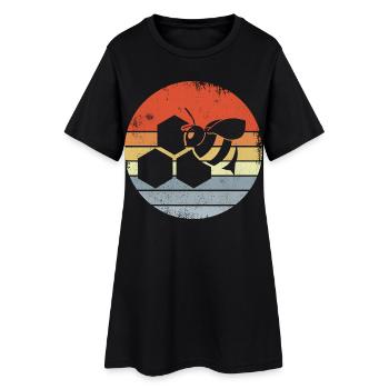 Dessin d’abeille mellifère - Robe T-shirt Femme - noir - Devant