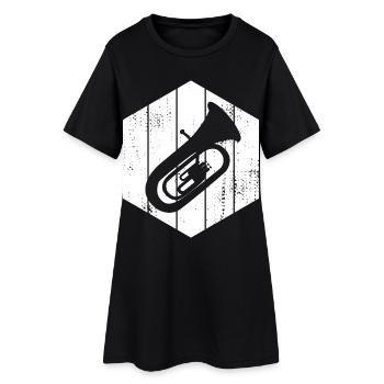 Dessin de tuba - Robe T-shirt Femme - noir - Devant