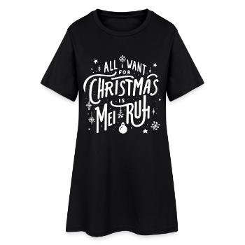 all i want for christmas is mei ruh - Frauen T-Shirt-Kleid - Schwarz - Vorne