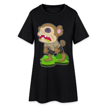 Singe Halloween Zombie - Robe T-shirt Femme - noir - Devant