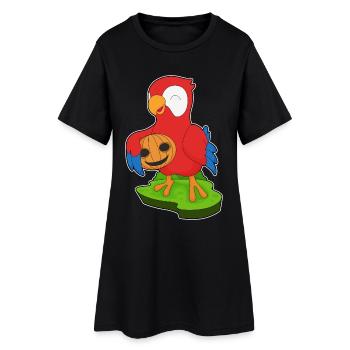 Perroquet Halloween citrouille - Robe T-shirt Femme - noir - Devant