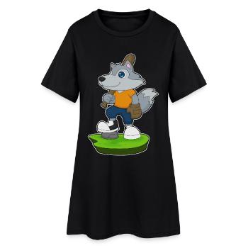 Wolf Baseball Baseball Bat Sports - Robe T-shirt Femme - noir - Devant