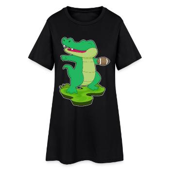 Crocodile Football Américain Sports - Robe T-shirt Femme - noir - Devant