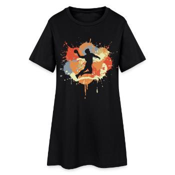 Drôle de joueur de handball - Robe T-shirt Femme - noir - Devant
