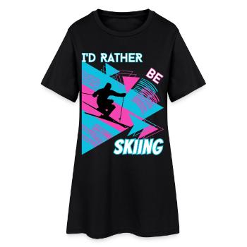 Je préfère skier - Ski Sports d'hiver Skieur - Robe T-shirt Femme - noir - Devant