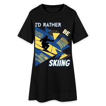 Je préfère skier - Ski Sports d'hiver Skieur - Robe T-shirt Femme - noir - Devant