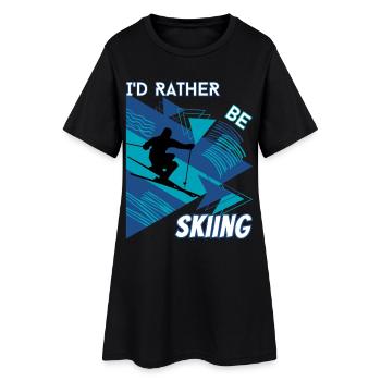 Je préfère skier - Ski Sports d'hiver Skieur - Robe T-shirt Femme - noir - Devant
