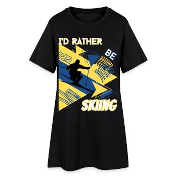 Je préfère skier - Ski Sports d'hiver Skieur - Robe T-shirt Femme - noir - Devant