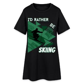 Je préfère skier - Ski Sports d'hiver Skieur - Robe T-shirt Femme - noir - Devant