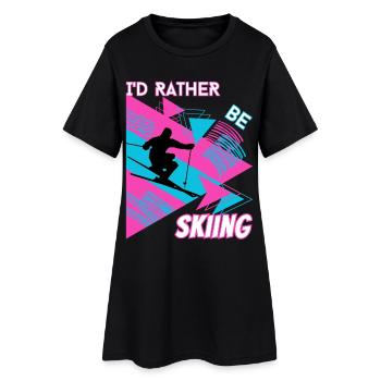 Je préfère skier - Ski Sports d'hiver Skieur - Robe T-shirt Femme - noir - Devant