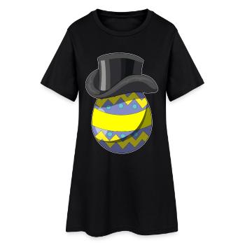 Osterei Ostern Zauberer - Frauen T-Shirt-Kleid - Schwarz - Vorne